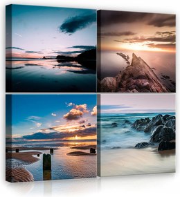 Våszonkép 50x50 Tengeri tåj naplemente tenger tengerpart hullåmok természet mƱvészet