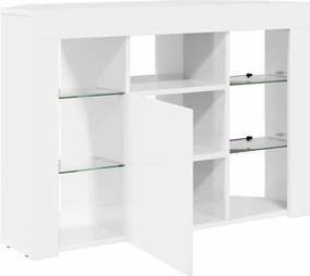 Sarok LED TV szekrény Magas fényű Fehér 104 x 40 x 68 cm