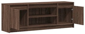 barna tölgy színű szerelt fa LED-es TV-szekrény 139,5x34x50 cm