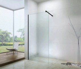 Mexen zuhanyparaván WALK-IN, 6 mm-es üveg, 50 cm, fekete profil, átlátszó üveg, 850-050-000-70-00