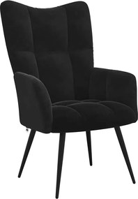 vidaXL Pihenőszék Fekete 70 x 61 x 96,5 cm Bársony
