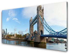 Modern üvegkép London Bridge architektúra 140x70 cm