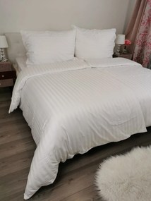 Fehér damaszt ágyneműhuzat TiaHome - 2x Párna 90x70cm, 1x Paplan 200x220cm