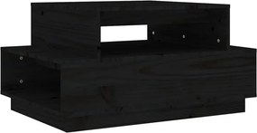 vidaXL fekete tömör fenyőfa dohányzóasztal 80x55x40,5 cm