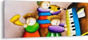 Kép - Zenészek, festmény (120x50 cm)