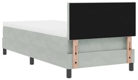 Box Spring Ágy Matracokkal és LED Fénnyel Szürke 90x200 cm Bársonyos