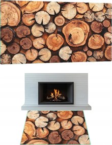 Kandalló Ablak Állvány Edzett Üveg Méret 52x45cm Grafika Fa