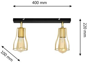Spotlámpa TUBE 2xE27/15W/230V arany/fekete