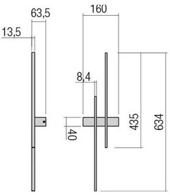 Redo 01-2744 - TANGENT LED fali lámpatest, 13W/230V, CRI 90, fehér