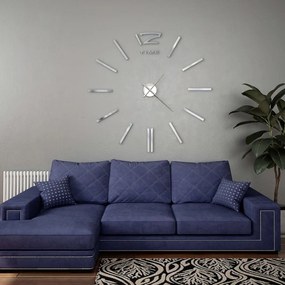 vidaXL modern küllemű ezüstszínű 3D falióra, 100 cm XXL méret