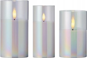 LED-es viaszgyertya szett, fényes 17,5cm