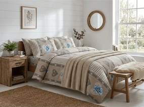 Flanel ágyneműhuzat HEART RETRO barna Ágyneműhuzat mérete: 70 x 90 cm | 140 x 200 cm