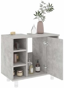 Betonszürke szerelt fa fürdőszobaszekrény 60 x 32 x 53,5 cm