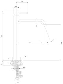 OMNIRES Y1212CP - Mosdócsap Y 30,8 cm fényes réz