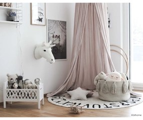 Krémszínű mosható kézi szövésű pamut gyerek szőnyeg ø150 cm ABC Natural Black – Lorena Canals