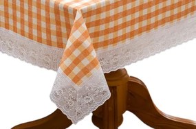 Isabella asztalterítő kockás narancs fehér