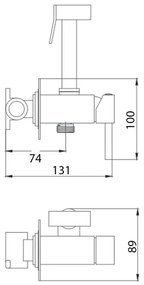 Aqualine - Zuhanyzós bidécsap rejtett beépítéshez matt fekete