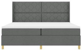 Boxrugós ágy matracmal Szürke 200 x 200 cm szövet