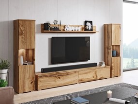 Nappali bútorsor Nova XL (wotan tölgy) (fehér LED világítás). 1060058