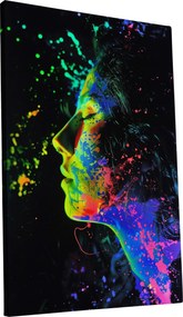 Vászonkép Női portré színekben otthon nappali 60x90