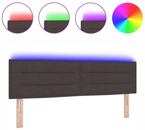 LED fejvég vonal dizájn sötétbarna 160 cm szövet