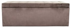 Ülőkés velúr tároló puff, 130 cm, barna - MADISON