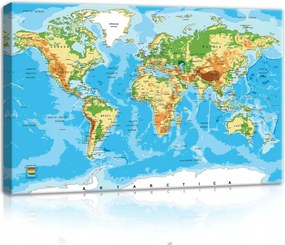 Vászonkép 60x40 Kontinentális Dekoratív Mozaik Térkép a dolgozószobába