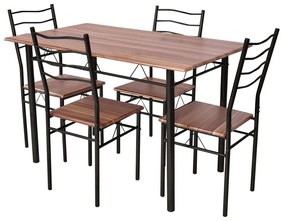 Fémvázas étkezőasztal 4 székkel