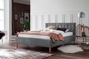 Világosszürke kárpitozott egyszemélyes ágy ágyrács nélkül 120x200 cm Malin – Meise Möbel