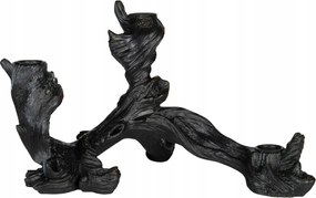 Gyertyatartó Fa törzs kandeláber fekete matt 30x20cm