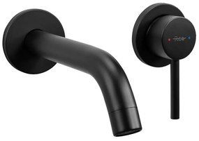 REA-B5332 - OWEN fekete falba süllyesztett mosdócsaptelep