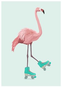 Illusztráció Flamingogo, ByKammille, (30 x 40 cm)
