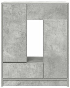 betonszürke komód fiókokkal és ajtókkal 73x31x90 cm