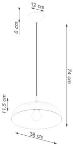 Sollux SL.1329 - Csillár zsinóron GINA 1xE27/15W/230V átm. 38 cm fehér