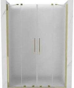 Mexen Velar Duo, tolózuhanyajtó nyitáshoz 160 cm, 8 mm-es matt üveg, arany fényes, 871-160-000-32-50
