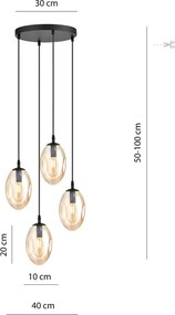 Emibig modern függeszték astral fekete mézédes emi1267/4prem