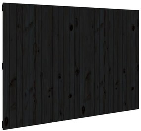 fekete tömör fenyőfa fali fejtámla 166 x 3 x 110 cm