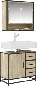 vidaXL sonoma tölgy szerelt fa fürdőszobai mosdószekrény 65x33x60 cm