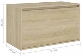 sonoma tölgy színű szerelt fa előszoba pad 80 x 40 x 45 cm