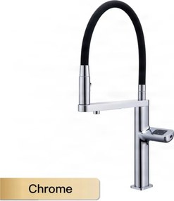 Konyhai csaptelep ELITE EDITION KFS1814 érzékelővel, kihúzható zuhanyfejjel és szűrtvíz-kifolyóval, több színváltozatban — Króm