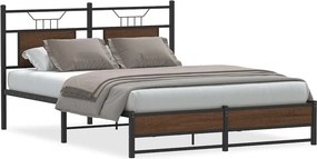 vidaXL barna tölgy színű szerelt fa ágykeret matrac nélkül 150x200 cm