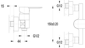 Aqualine - Zuhanycsaptelep DAPHNE fényes króm