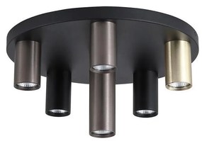 Searchlight 50570-6BK - Mennyezeti lámpatest TUBES 6xGU10/10W/230V, Ø 40 cm