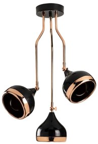 Rudas csillár YILDO 3xE27/40W/230V fekete/rézszínű
