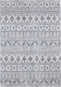 Nappali szőnyeg 200x290, boho mintás,puha plüss sörték krém kék