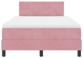 Boxspring Ágy Matrac Különböző Rózsaszín Kicsi Kétszemélyes Bársony