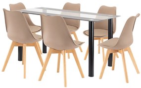 Zelma 6+1 étkező garnitúra bézs