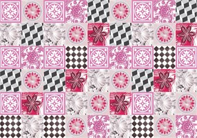 Fotótapéta Virágos Geometria Rózsaszín Minták 368x254 a nappaliba +ragasztó