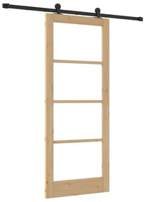 Csúszóajtó ORKDAL Barna 83 x 202 cm Fa és fém