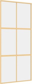 vidaXL aranyszínű átlátszó ESG üveg és alumínium tolóajtó 90 x 205 cm